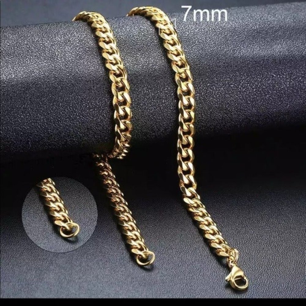 Basic Stainless Steel chain choker Men necklace - Picture 3 of 3